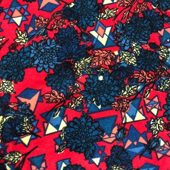 27 LuLaRoe Blue Flower Print Leggings NWOT - Picture 2 of 4